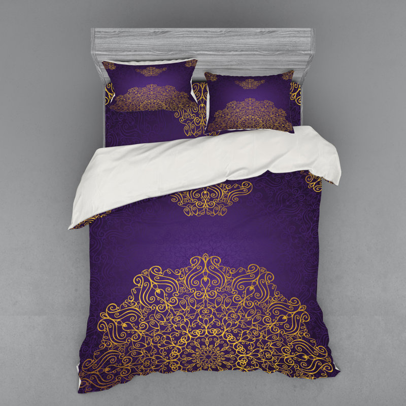 Mandala Traditional Polyester Duvet Cover, Queen Duvet Cover + 3 Additional Pieces