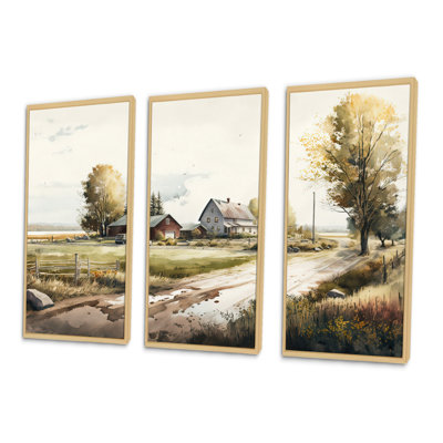 «Path To The Barn II», reproduction sur toile 3 pièces