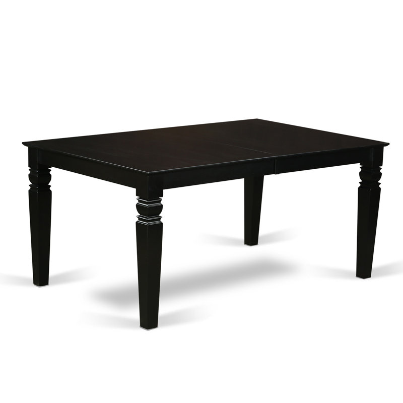 Ensemble de table de salle à manger 5 pièces comprenant une table rectangulaire en bois avec feuille papillon et 4 chaises de cuisine en similicuir, noir