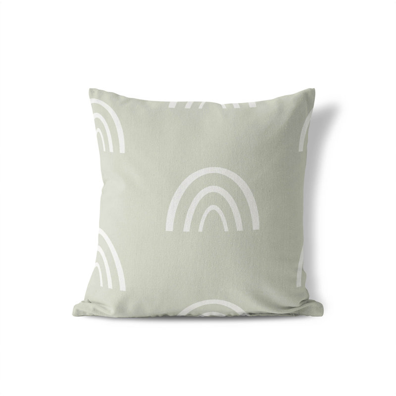 Coussin Plain Bows, H 18 po x l 18 po, Vert pâle / ivoire