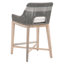 Tabouret de comptoir de patio en teck de 26 po avec coussin Bowker-1058521311