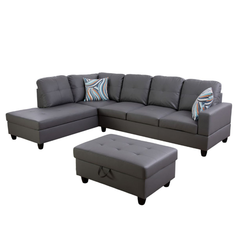 Conred 103.5'' Faux Leather Sofa