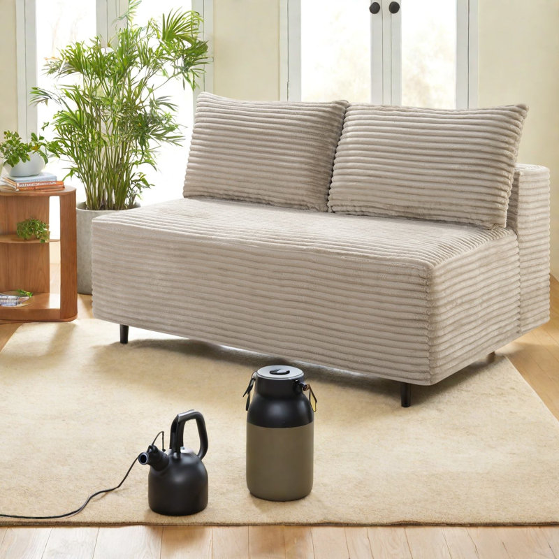 Canapé à compression, causeuse moderne en velours côtelé compact pour la maison