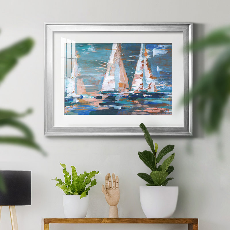 Pop Regatta II - reproduction de cadre photo sur papier, H 30,5 po x l 42,5 po x P 1 po, Or