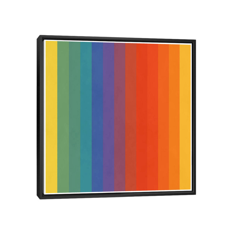 Albree Modern cPride Pattern, impression sur toile, H 18 po x l 18 po x P 1,5 po, Toile avec cadre noir, Pas de tapis