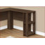Bureaux, bureau d'ordinateur d'angle moderne en L avec tablettes de rangement, stratifié brun, L 47 po | Noyer | Panneau de particules
