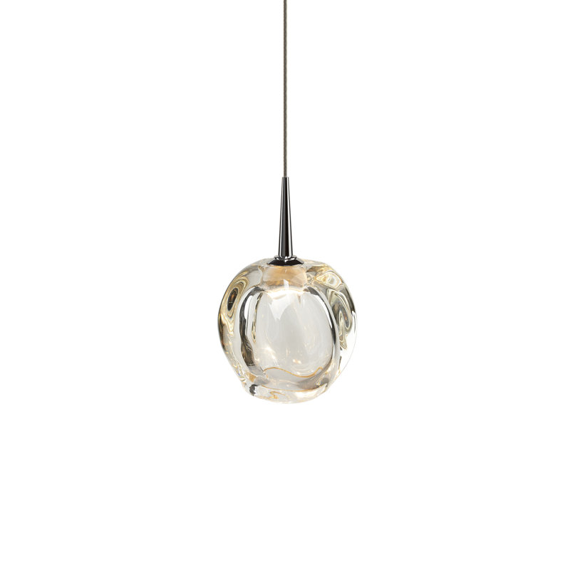 Aurora 1 - Light LED Pendant, Clear, Matte Chrome