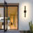 Black Dimmable LED Outdoor Wall Lantern Sconce With Frosted Glass-862363408