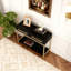 Console avec deux tiroirs, table de couloir rétro au design géométrique saisissant pour le vestibule et le salon-711652427