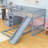 Wood Twin Over Twin Bunk Bed With Slide And Storage Staircase-26982224