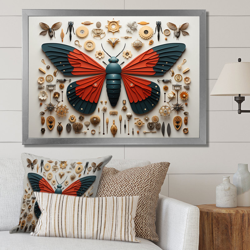 Insectes, insectes, petites merveilles III, H 16 po x l 32 po x P 1 po, Cadre simple argenté