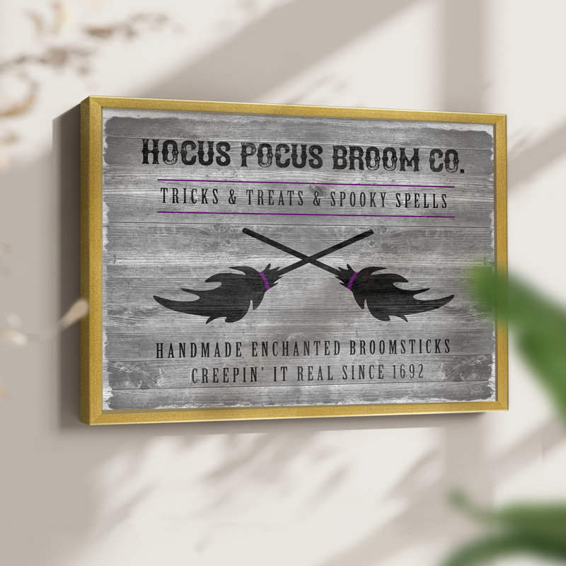 Hocus Pocus Broom Co -Framed Print - Restickable, 22" H x 28" W