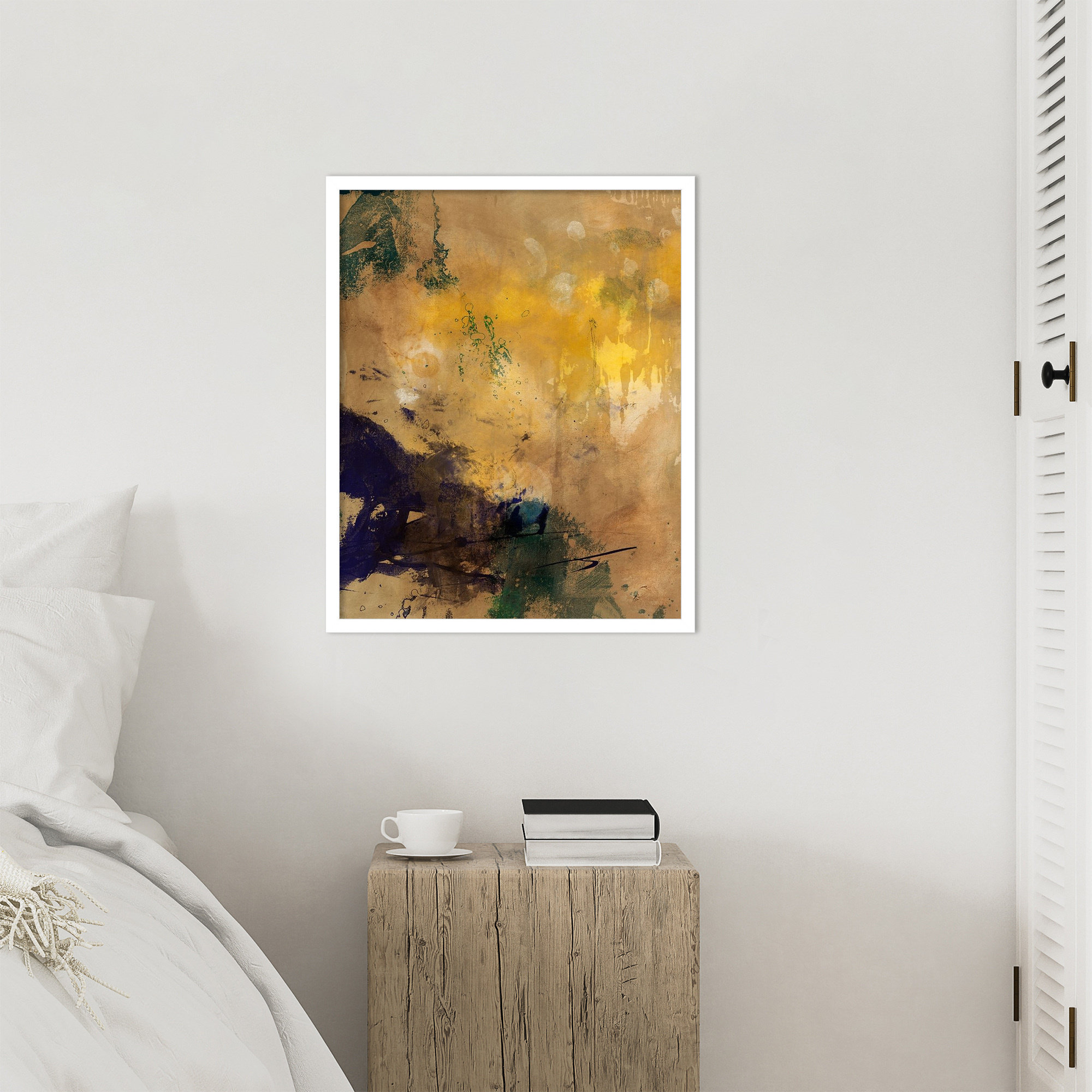 Amber Haze II by Flagler Wood Framed Wall Art Print, White, 25" H x 21" W