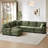 125.2"W 5-Piece Upholstered L-shaped Sectional with a Movable Ottoman-509862193