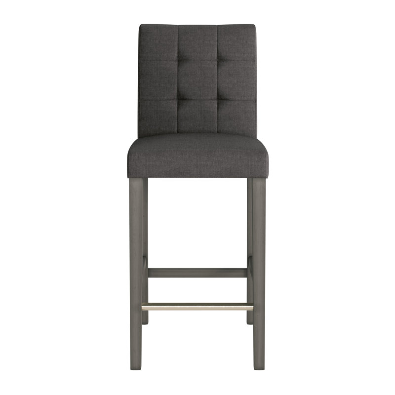 Tabouret de bar et de comptoir rembourré Idleman, Brun charbon, Tabouret de bar (siège d'une hauteur de 31 po)