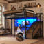Lit mezzanine industriel avec bureau Higgins-133592178-133592180