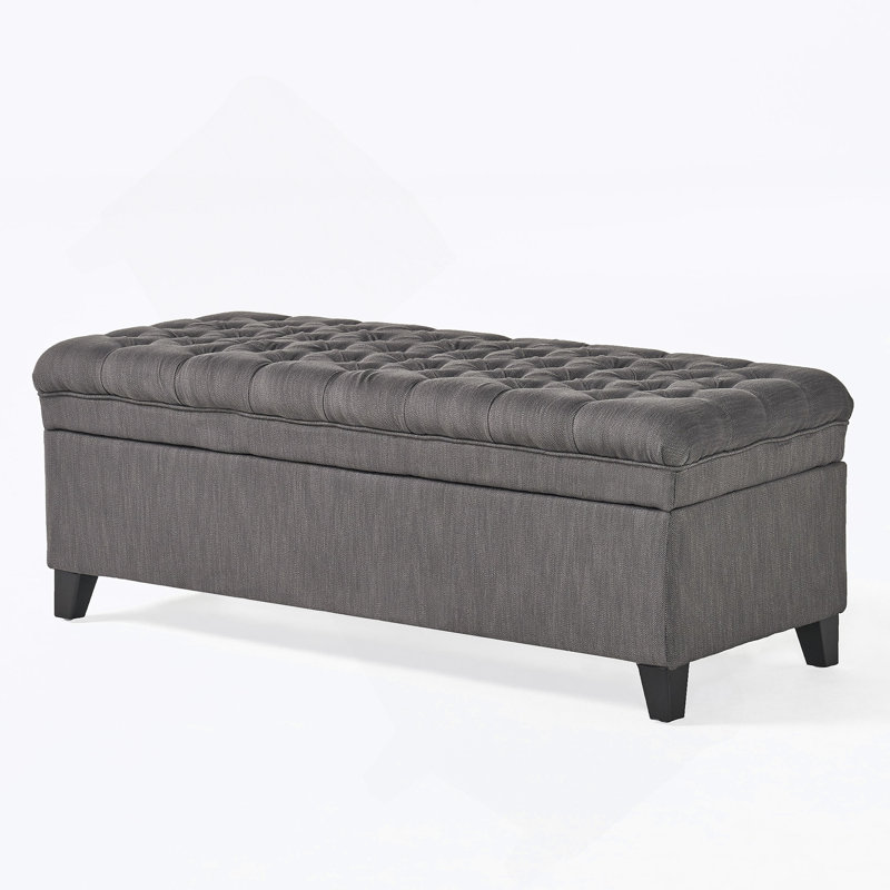 Modern storage ottoman, Fabric, Gray