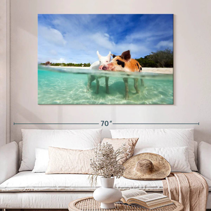 Brampt Pigs Bahamas Life, H 34 po x l 51 po
