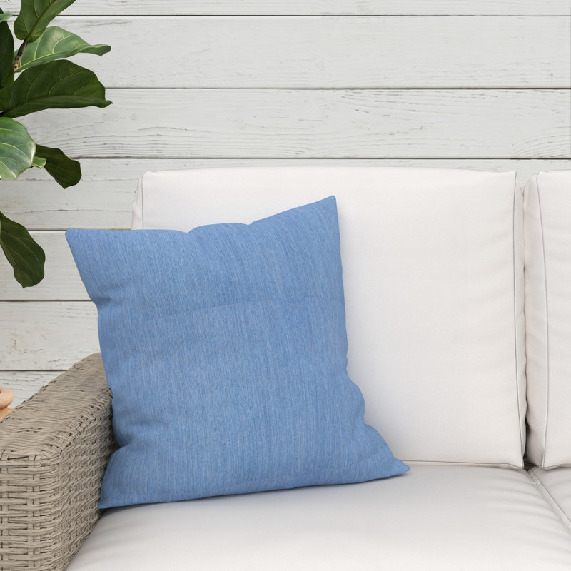 Gabi Sunbrella® Indoor/Outdoor Throw Pillow, Square 18", Cast Ocean Sunbrella® Plainweave