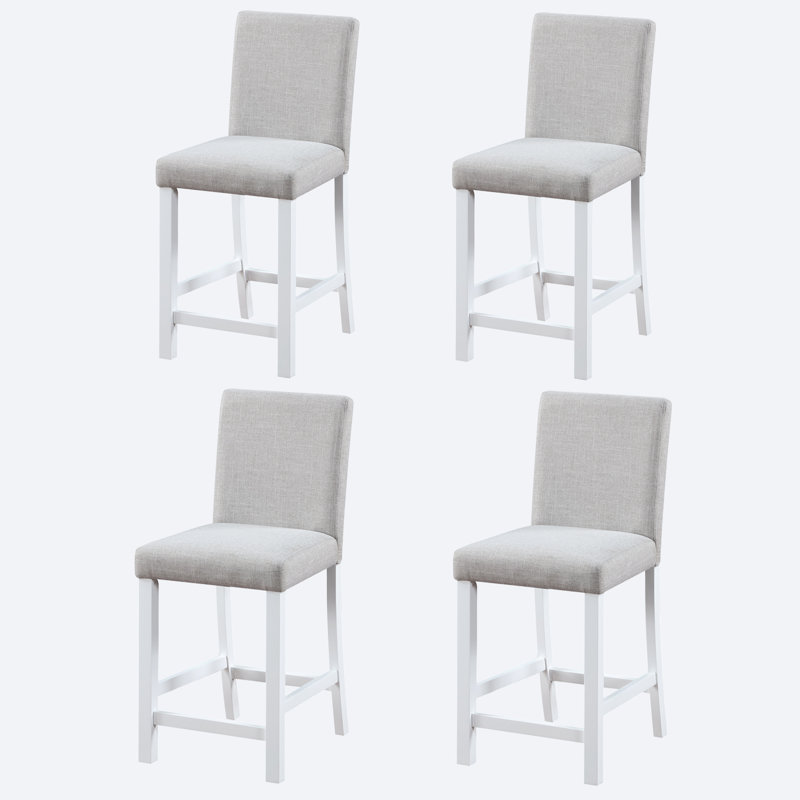 Ensemble de chaises à hauteur de comptoir pour 4 personnes, chaise de cuisine avec siège rembourré, tabouret de bar à hauteur de comptoir pour salle à manger, gris