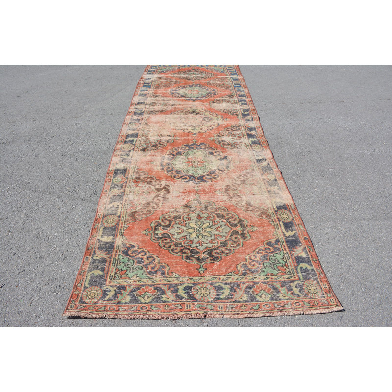 Tapis froids, tapis rétro, tapis turcs, tapis de couloir 4,2 x 12,2 pi, tapis antiques bleus, tapis modernes