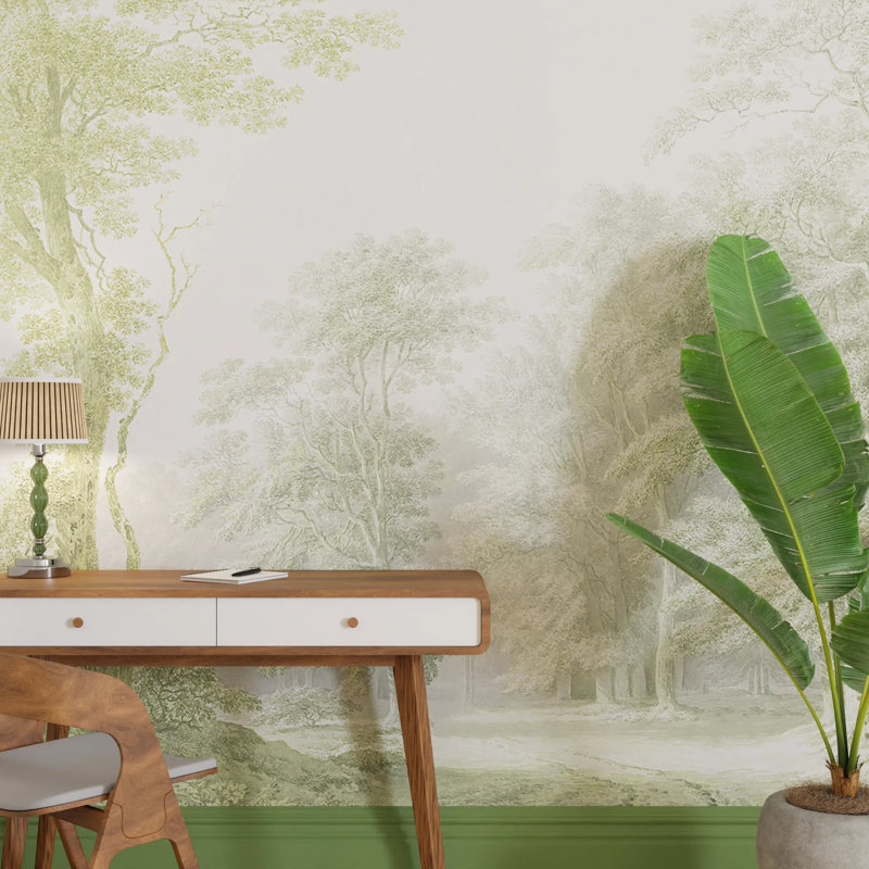 Superfresco Easy Stately Woodland Print To Order Mural, Sage 
