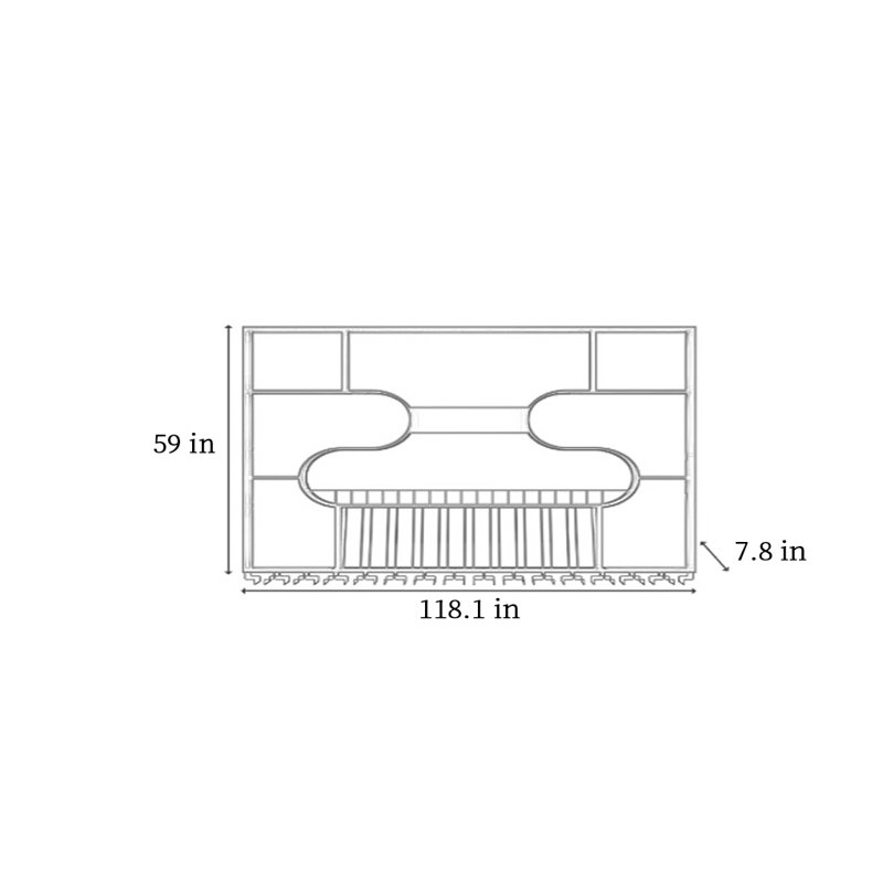Porte-bouteilles mural créatif et personnalisé, Doré, H 59 po x l 118,1 po x P 7,8 po