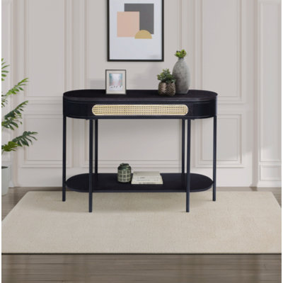 Table de canapé ovale avec tablette inférieure