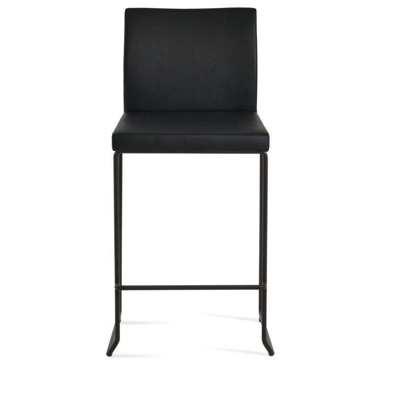 Tabouret de bar et de comptoir empilable Aria, Tabouret de bar (siège d'une hauteur de 29 po), Noir, Noir PPM