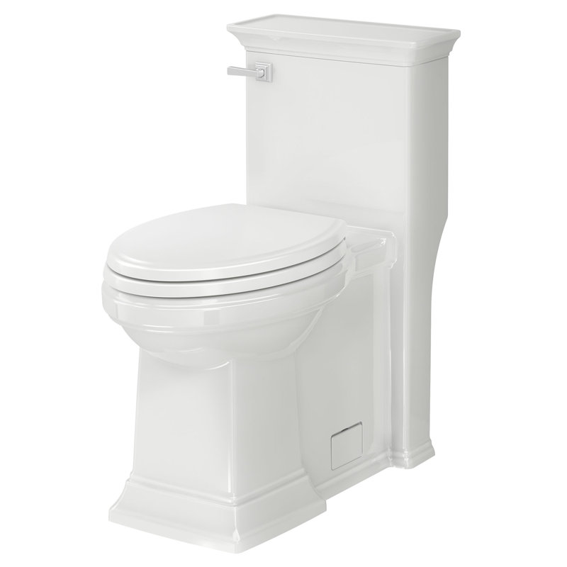 Toilette allongée une pièce à hauteur confort American Square Town Square S, Blanc, Gauche