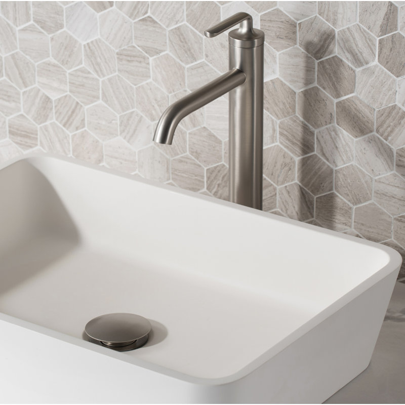 Robinet de lavabo vasque à poignée simple avec drain Ramus, Acier inoxydable qui ne tache pas