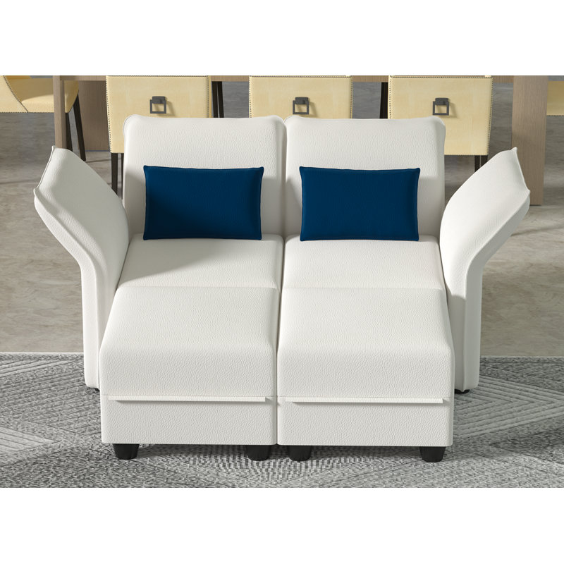 Upholstered 69.8'' Reclining Sleeper Sofa, Black Polyester