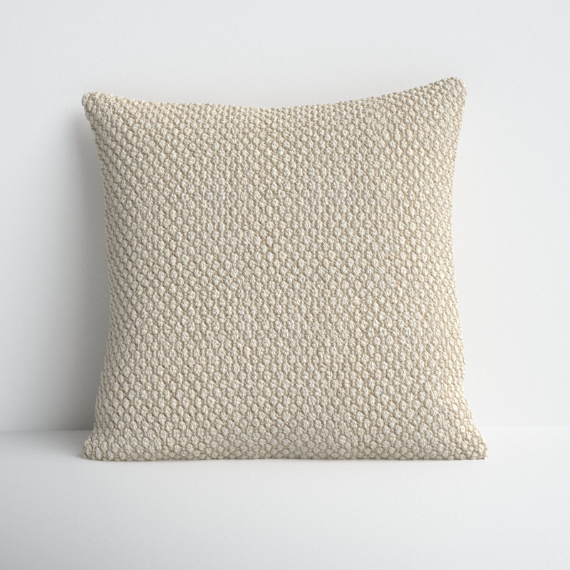 Saskia Cotton Throw Pillow Cover & Insert, Natural