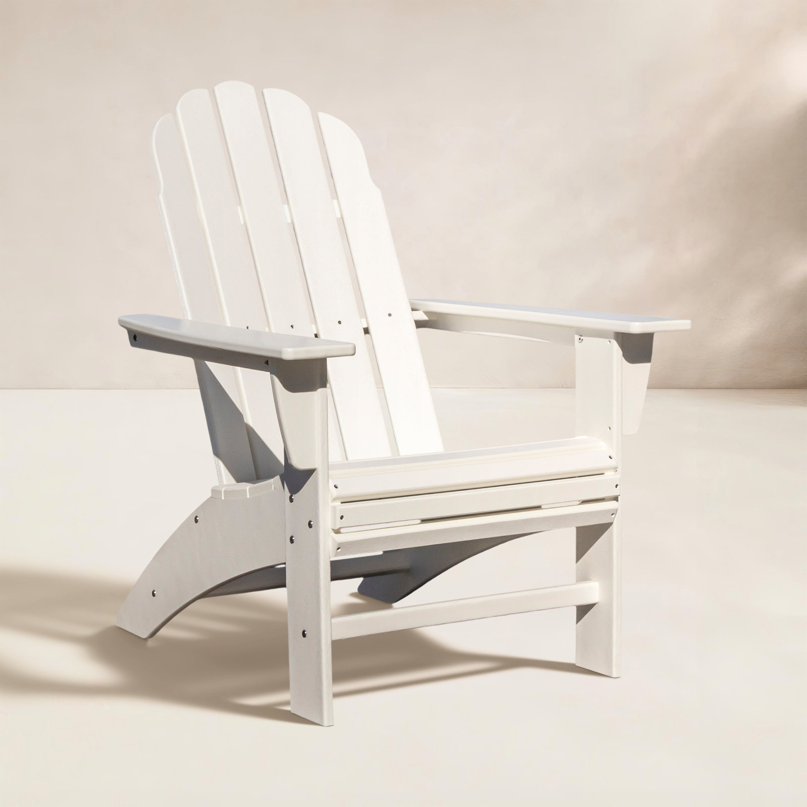 POLYWOOD Vineyard Curveback Resin Adirondack Chair, White