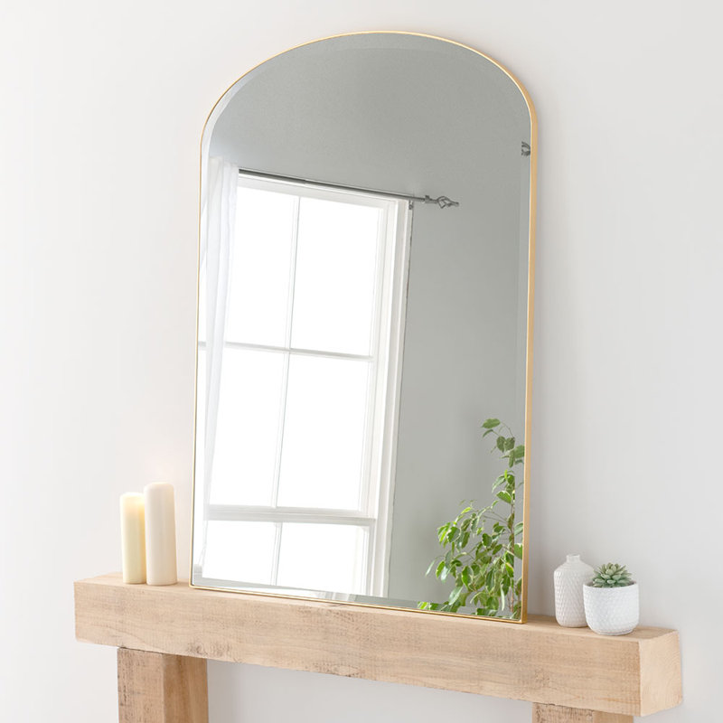 Tario Wood Flat Mirror, Gold Leaf