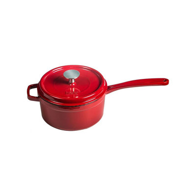 Diamètre de la fonte: H 6,75 po: casserole ronde en fonte rouge de 5 po