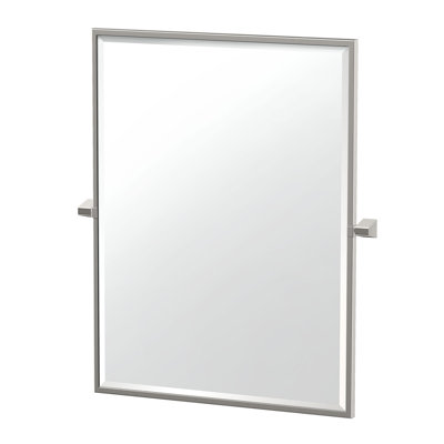 A-Line Framed Rectangle Mirror | Wall Mounted Beveled and Pivoting (Tilting) Mirror