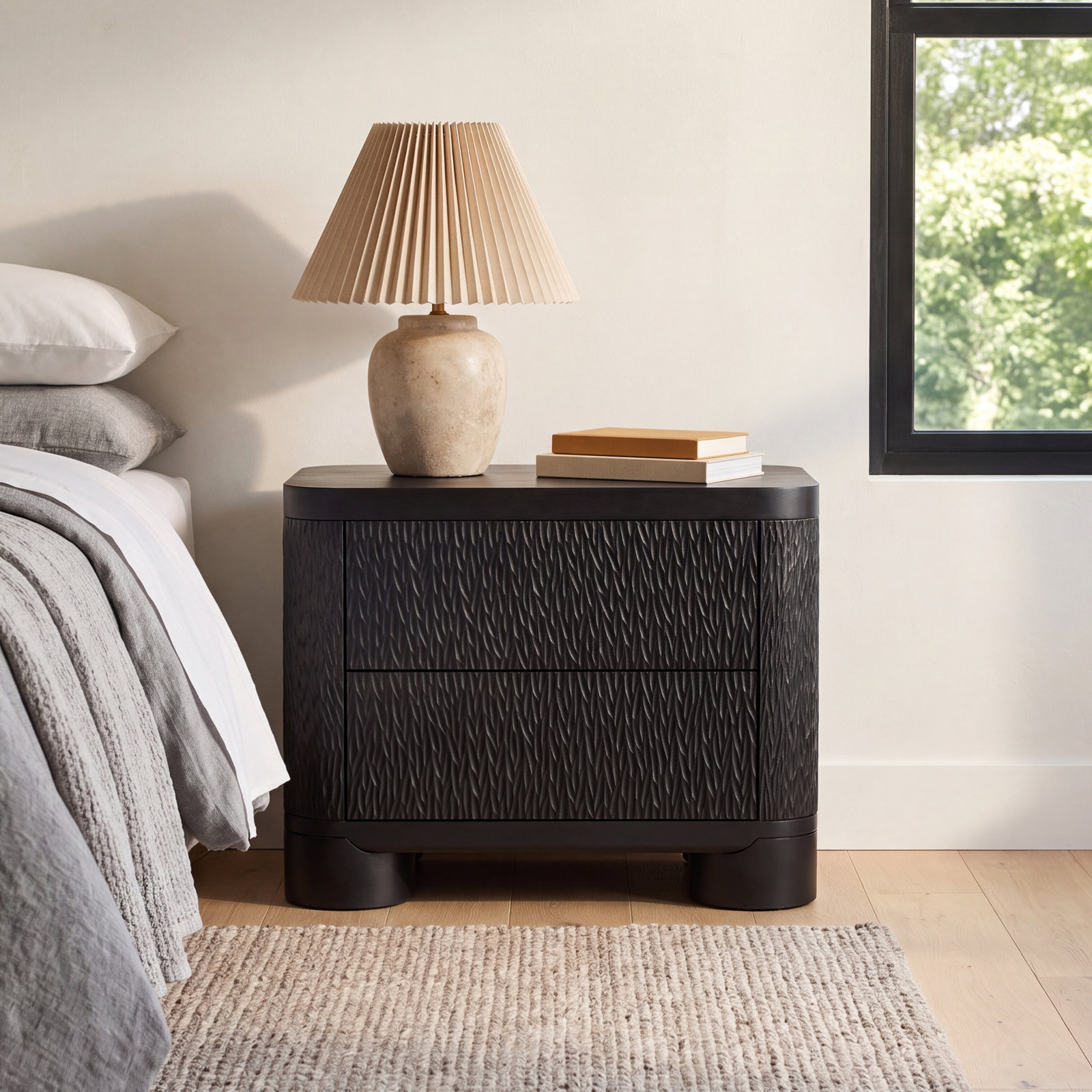 Carved Mango Nightstand