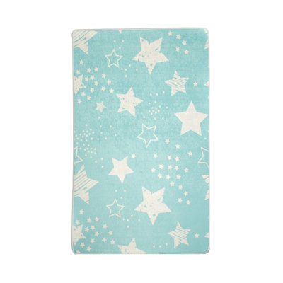 Tapis rectangulaire bleu en velours tissé à la machine Randel