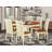 7 Piece Dining Room Table Set Consist of an Oval Kitchen Table with Butterfly Leaf and 6 Dining Chairs, Buttermilk & Cherry-2012436698-2007478126