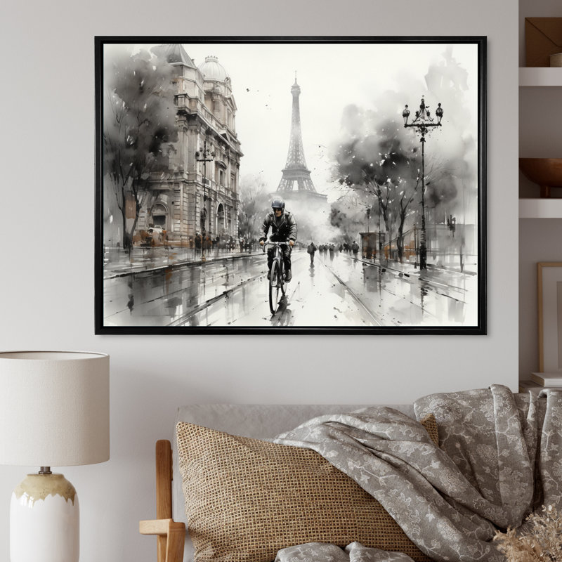 Paris Rue De Rivoli - Cityscapes Wall Art Prints, H 12 po x l 20 po, Cadre flottant noir