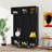 Hall Tree With Bench And Shoe Storage, Entryway Cabinet With High Gloss Fluted Doors And Open Shelves, Coat Rack With 6 Gold Hooks And Legs-1108837397