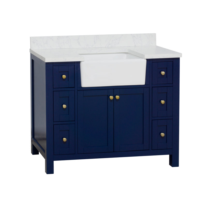 Meuble-lavabo simple l 42 po Yorkshire, Bleu royal