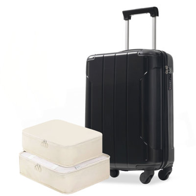 20-Inch Hardshell Carry-On Luggage,2 Packing Cubes