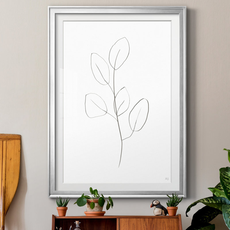 «Botanical Gesture III» - reproduction, Papier argenté, H 26,5 po x l 36,5 po x P 1,5 po