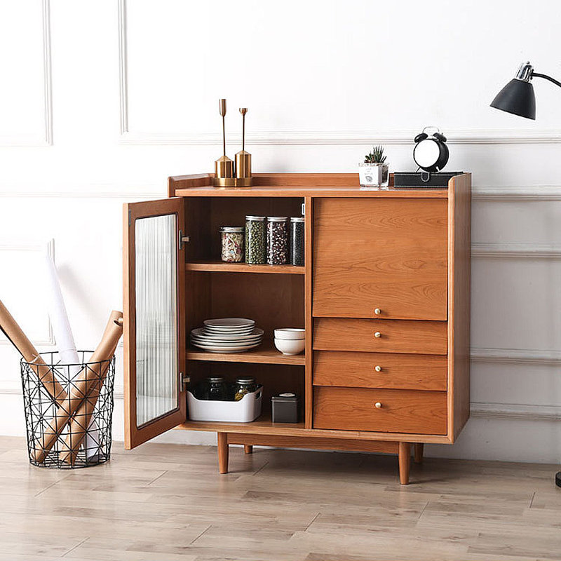 Solid Wood Simple Cutlery Storage Cabinet