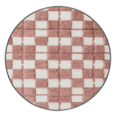 Tapis brun à carreaux lavable à la machine
