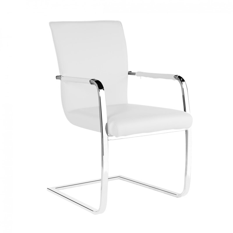 Octavia Upholstered Metal Armchair, White