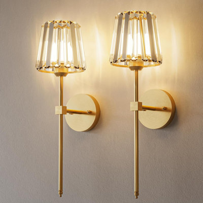 Crystal Battery Powered Wall Lamp