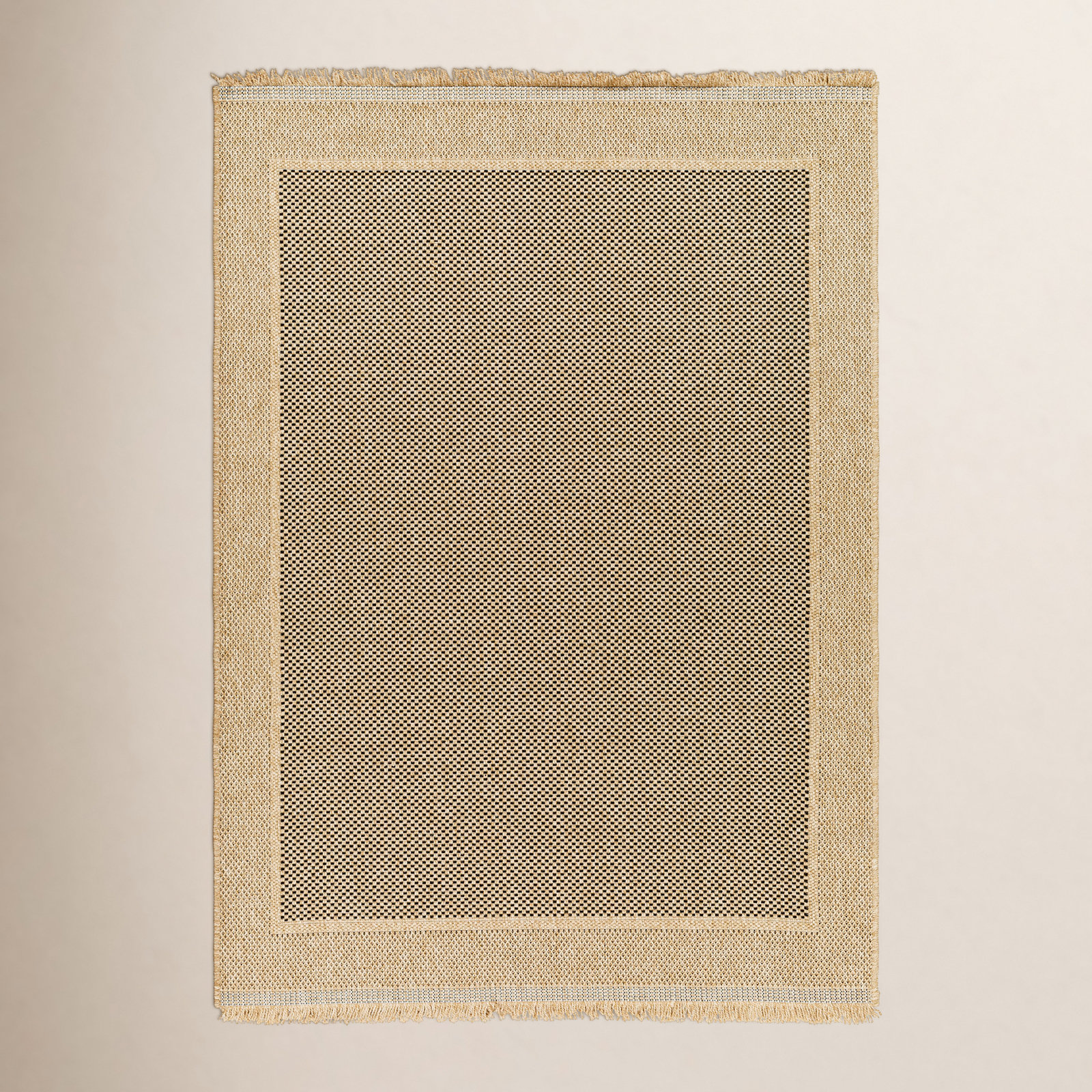 Adalina Tan Outdoor Rug, Rectangle 5'3" x 7'